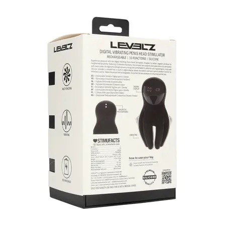 LEVELZ Vibra Silicone Pulse Massager with Digital Display Black
