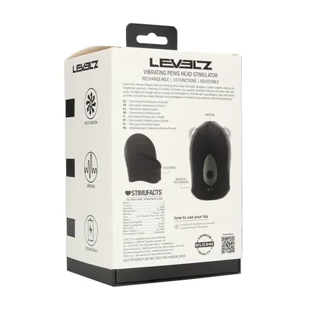 LEVELZ Black, podesivi silikonski vibrirajući stimulator glavića