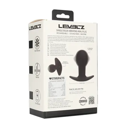 LEVELZ Single Bulb punjivi ergonomski analni čep sa 10 modova vibracije