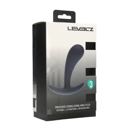 LEVELZ vibrirajući silikonski masažer prostate srednji crni ergonomski