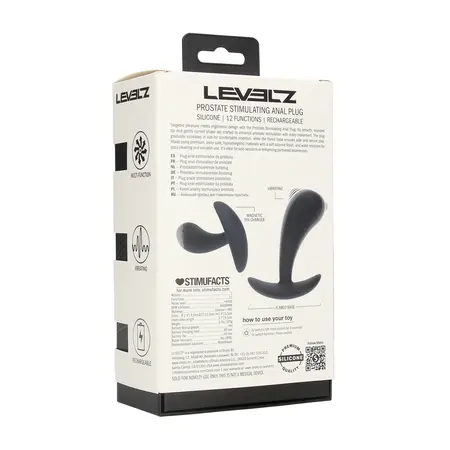 LEVELZ vibrirajući silikonski masažer prostate srednji crni ergonomski