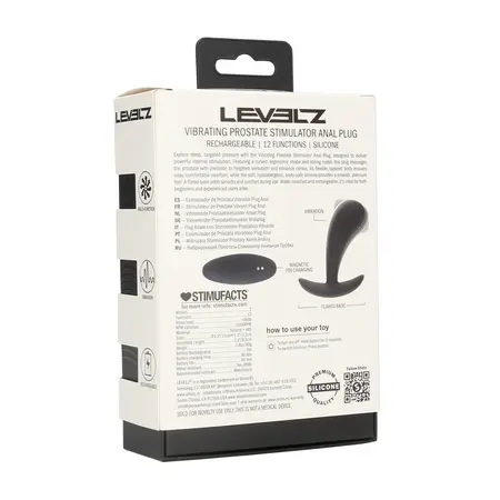LEVELZ Plug S Black, punjivi silikonski analni čep