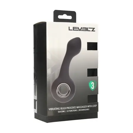 LEVELZ plicity vibrirajući silikonski stimulator prostate sa prstenom, crni, punjivi