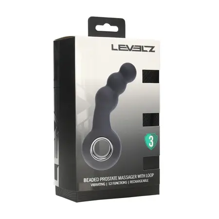 LEVELZ silikonski intimni masažer sa kuglicama i prstenom crni punjivi