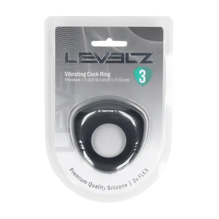 LEVELZ Sealed Liquid Silicone Vibrating Ring Black Level 3 Power