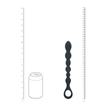 LEVELZ crna silikonska fleksibilna rebrasta sonda sa prstenastom drškom, 23 cm