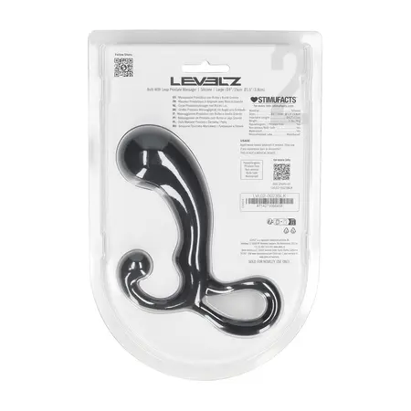 LEVELZ silikonski masažer prostate L crni sa ergonomskom prstenastom drškom