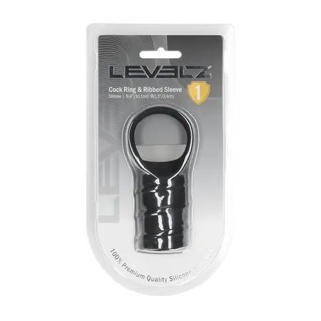 LEVELZ silikonski prsten sa rebrastom navlakom u crnoj boji sa podesivim sistemom
