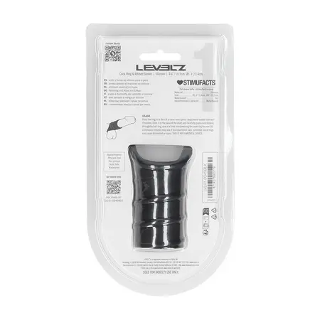 LEVELZ silikonski prsten sa rebrastom navlakom u crnoj boji sa podesivim sistemom