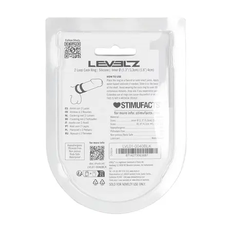 LEVELZ Dual Loop silikonski prsten za podršku crni sa podesivim sistemom