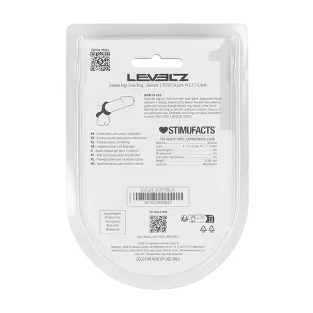 LEVELZ Double Ergo silikonski prsten za podršku crni, dvostruki anatomski sistem