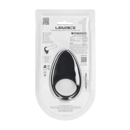 LEVELZ Teardrop crni silikonski prsten, ergonomski sistem za intimnu podršku