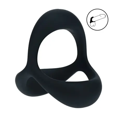 LEVELZ Tri-O Ergo Silicone Support Ring Black - Triple Structure Design