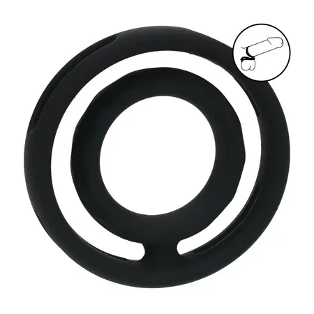 LEVELZ Dual Silicone Performance Ring Black - Grooved Anatomical Design