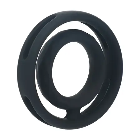 LEVELZ Dual Silicone Performance Ring Black - Grooved Anatomical Design