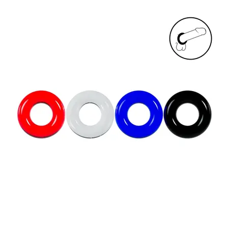 LEVELZ Set of 4 Ultra-Flexible Rings - Multicolor, TPE, Adjustable Fit