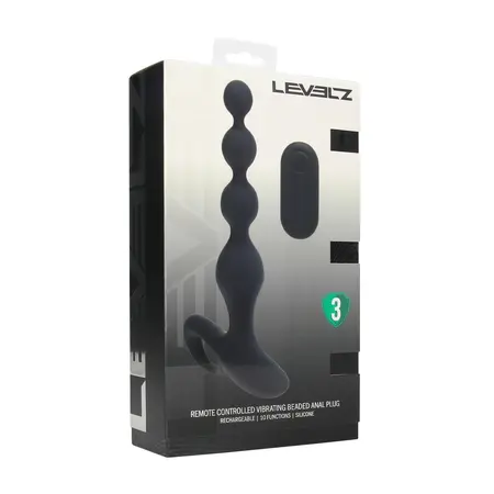 LEVELZ vibrirajući silikonski analni stimulator sa kuglicama i daljinskim upravljačem crni