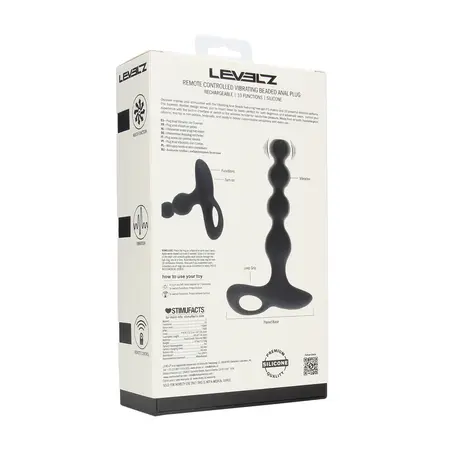 LEVELZ vibrirajući silikonski analni stimulator sa kuglicama i daljinskim upravljačem crni