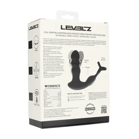 LEVELZ Vibes Dual Motion Silikonski Intimni Sistem sa Daljinskim Upravljanjem Crni
