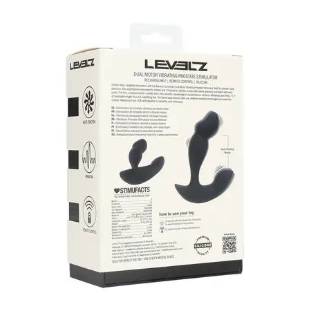 LEVELZ Primo Black luksuzni silikonski intimni sistem sa dva motora i daljinskim upravljačem dužine 28.5 cm