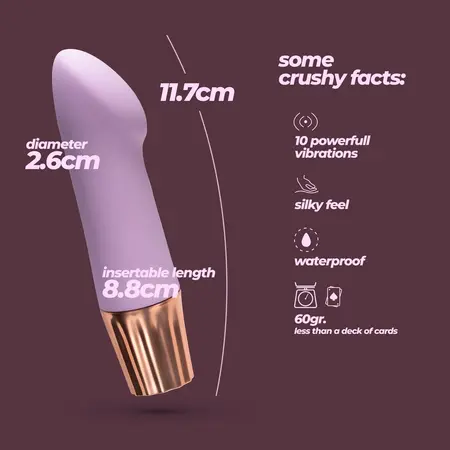 Crushious Mellow Angler Mini Lavender kompaktni vibrator za G tačku 11.7 cm