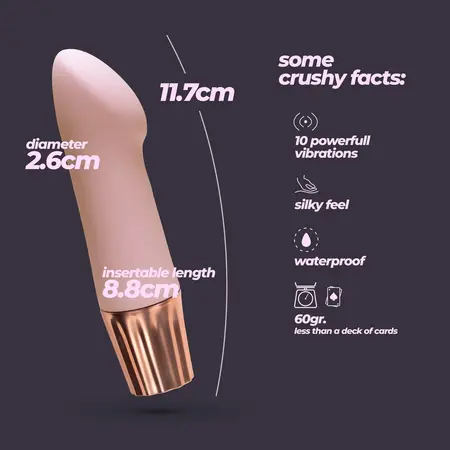 Crushious Mellow Angler mini vibrator roze boje sa 10 modova vibracije i kompaktne veličine