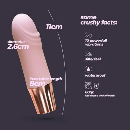 Crushious Mellow Waves mini vibrator roze boje 11cm od silikona
