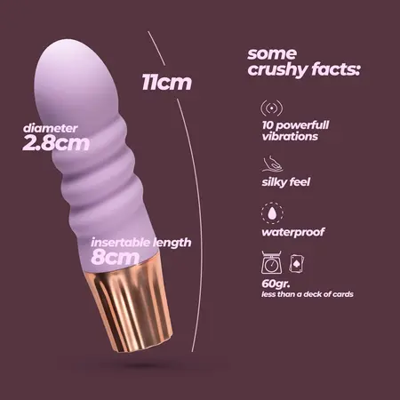 Crushious Mellow Bubbles mini vibrator lavanda 11cm silikon USB
