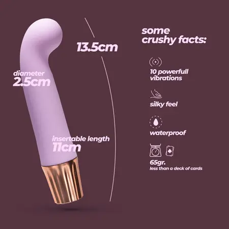 Crushious Mellow Gee Mini Lavender, kompaktni sistem za G-tačku sa 10 režima rada