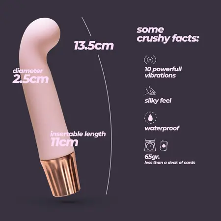 Crushious Mellow Gee mini intimni masažer od roze silikona, 13.5 cm