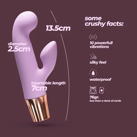 Crushious Mellow Cony Mini Rabbit Lavender, kompaktni silikonski masažer