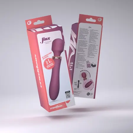 Crushious Jinx Dual Wand Massager Red Wine - Heating & 10 Modes, 21cm