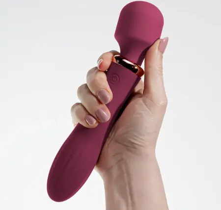 Crushious Jinx Dual Wand Massager Red Wine - Heating & 10 Modes, 21cm