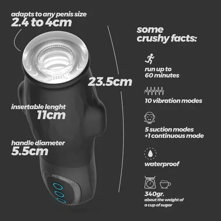 Crushious Gargantua Intimate Suction Device with Removable Sleeve 23.5cm