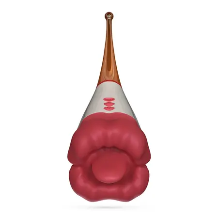 Jagger dvostrani vibrirajući stimulator od crvenog silikona, 19.5 cm