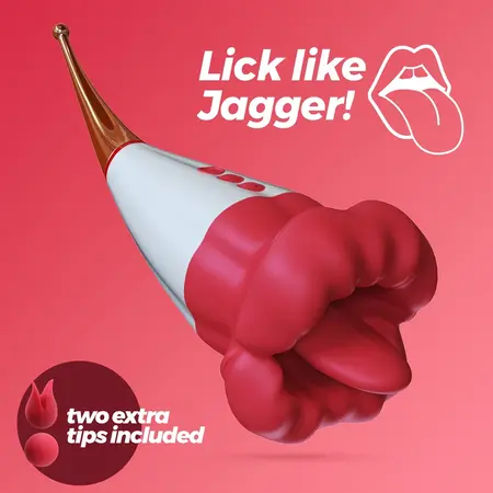 Jagger dvostrani vibrirajući stimulator od crvenog silikona, 19.5 cm