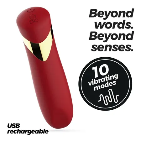 Crushious Blinders Rechargeable Mini Vibrating Device Red 10 Modes