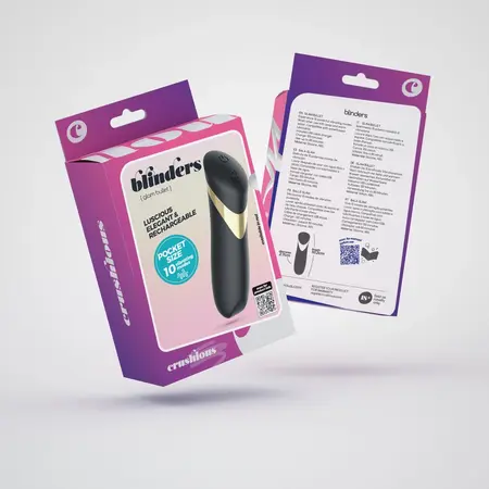 Crushious Blinders Rechargeable Mini Vibrating Device Black 10.2cm