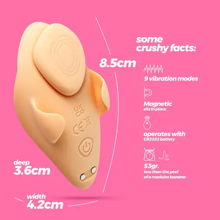 Atlantis bežični vibrator za gaćice u narandžastoj boji brenda Crushious, daljinsko upravljanje, 9 modova vibracije