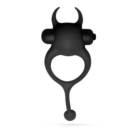 Crushious Daemon Vibrating Silicone Ring Black 12.5 cm Adjustable