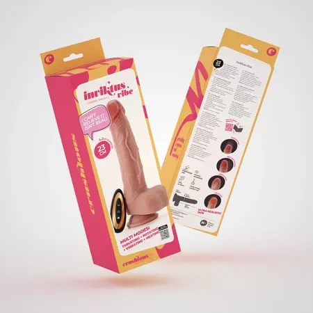 Crushious Inviktus Vibe Liquid Silicone Thrusting Intimate Device 23cm Flesh