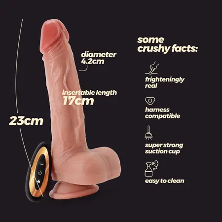 Crushious Inviktus Vibe Liquid Silicone Thrusting Intimate Device 23cm Flesh