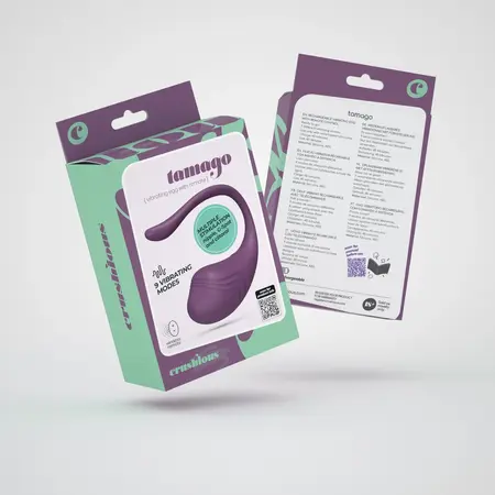 Crushious Tamago bežično vibrirajuće jaje ljubičasto, punjivo putem USB kabla, 9 modova vibracije
