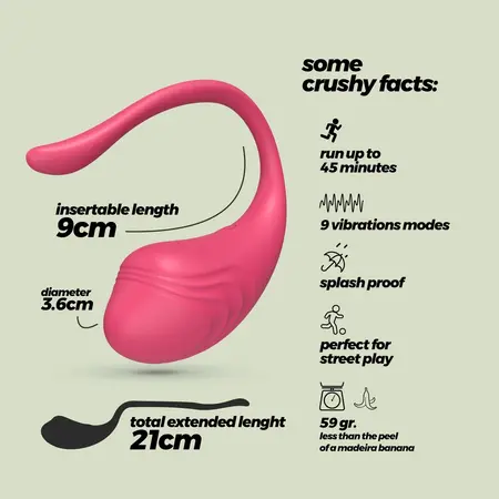 Crushious Tamago Pink punjivo bežično intimno jaje sa 9 modova vibracije
