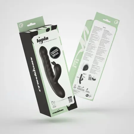 Crushious Lapin intimni vibrator zec sa potiskom crni 21.5cm USB