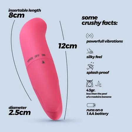 Crushious G-Finder Mini precizni masažer roze 8cm ABS kompaktan