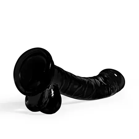 Crushious Hudini fleksibilni dildo od žele materijala 17.5 cm crni sa vakuum postoljem