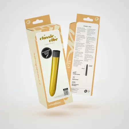 Crushious Classic Vibe Gold, luksuzni metalik masažer za intimno zadovoljstvo 17.5 cm