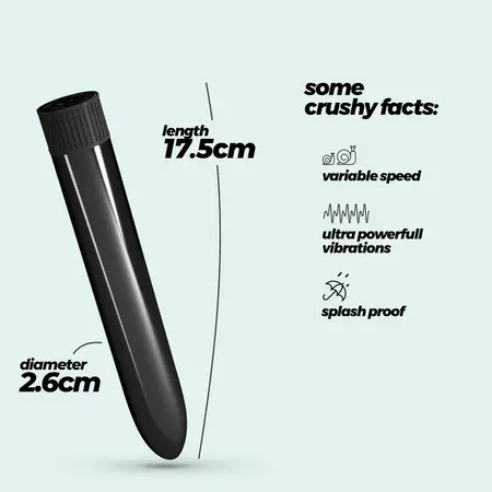 Crushious Classic Vibe intimni vibrator crni 17.5cm tanki dizajn