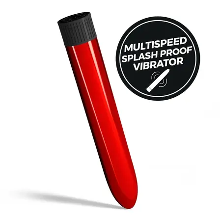 Crushious Classic Vibe Red, elegantni metalik intimni masažer dužine 17.5 cm